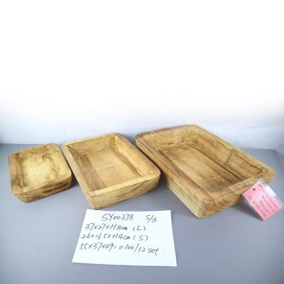 China 2021 China Best Selling Handmade Wooden Flower Tray And Planter With Plastic Liner for sale