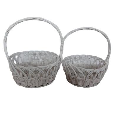 China Handmade Modern/Wooden/Wicker Picnic Handmade Basket with Clear Lining and Handle Large Wicker Baskets with Handles Cheap Wicker for sale