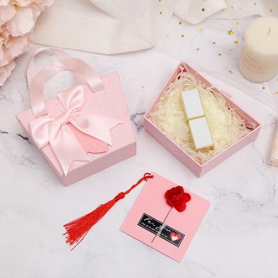 China Wholesale Recyclable Pretty Pink Portable Gift Boxes Black Present Boxi For Perfume Lipstick Hand Gift Box Cosmetic Packaging Geschenkbox for sale