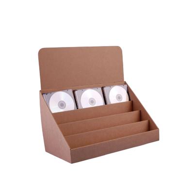 China Eco-friendly hot sell CD DVD greeting cards corrugated cardboard color material kraft paper pdq display box for sale