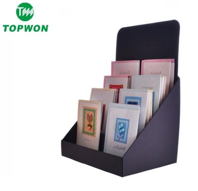 China Eco-friendly Topwon Retail Store POP Gifts Show Card Counter PDQ Cardboard Greeting Card Holder Display for sale