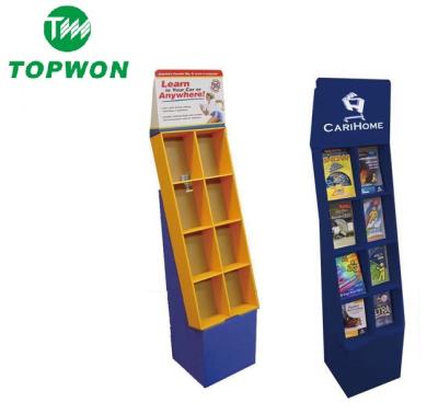 China Eco-friendly Topwon POP Custom Free Standing Books Display Cardboard Magazine Display Stands for sale