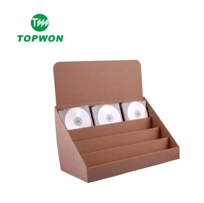 China Eco-friendly Topwon POP UP CDU Counter Display Custom Cardboard Small Tabletop Display Stand For CDs for sale