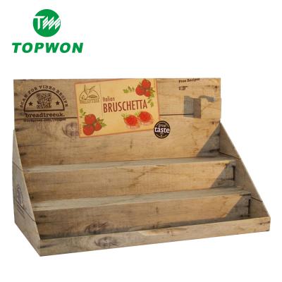 China Topwon POS Eco-friendly Portable Paper Display Box Counter For Pet Food Products Slim Cardboard CDU for sale