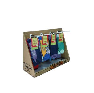 China Topwon Eco-friendly Cardboard Custom Printing Portable Happy Socks Stock Counter Display Stand For Socks for sale