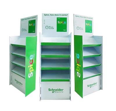 China Topwon POP POS Advertising Cardboard Shipper Display Rack Floor Retail Display Stand Eco-friendly Custom Shelves for sale