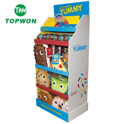 China Eco-friendly Topwon Custom Logo Promotion Corrugated White Cardboard Floor Displays for sale