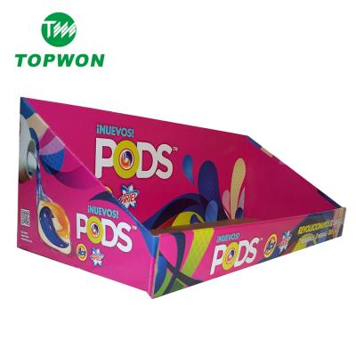 China Eco - Friendly Topwon Candy Lollipop Counter Table Display Cardboard , Sweet Cardboard Display Stand for sale