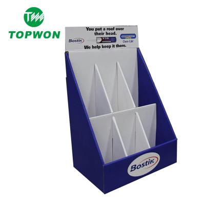 China Custom Display PDQ , Topwon Eco - Friendly Small Collapsible Retail Tier Pocket Display Cardboard Counter for sale