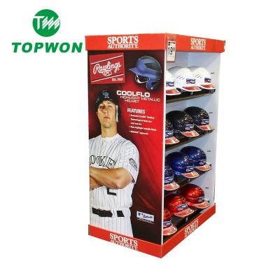 China Eco-friendly Topwon POP UP Pallet Display Promotion FSDU Floor Cardboard Hat Retail Display Stand for sale