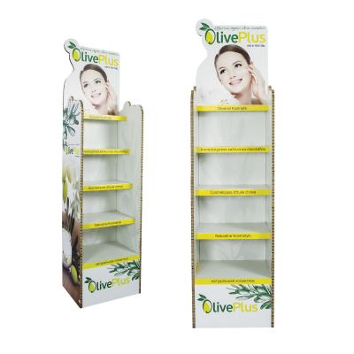 China New High Quality Heavy Duty Free Standing Cardboard Olive Skincare Display Stand Eco-friendly Shelves Honeycomb From Topwon 5 for sale