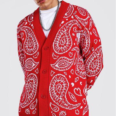 China Anti-wrinkle CaiNan custom 100% acrylic cardigan sweater men long fashion bandana cardigan men for sale