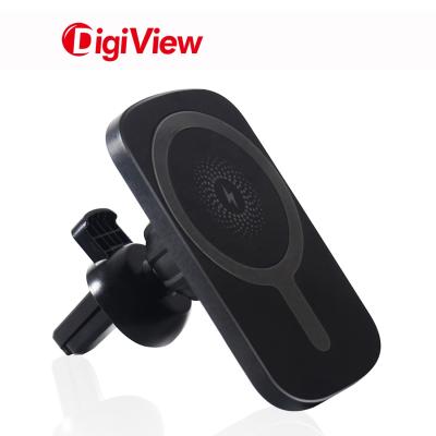 China 2021 New Electric Car Radio Charging Airpods Pro Power Mobile Phone Charging 10W Type-C Recycle ABS Car Magnet Wireless Charger for sale