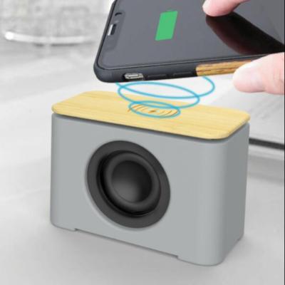 China No Eco-friendly Biodegradable BL Speaker 5W Wireless Charger Bamboo Wireless Speaker In Cement for sale