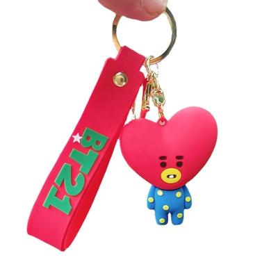 China New BT 21 local wholesale keychains 3d keychains promotional gifts wholesalers stores gifts anime and ready running kpop 3d keychains wholesale for sale