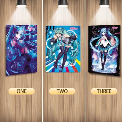 China New popular Anime KPOP 3d game posters hat sune MI ku 3d lenticular holographic posters stock holographic wholesale posters ready for sale