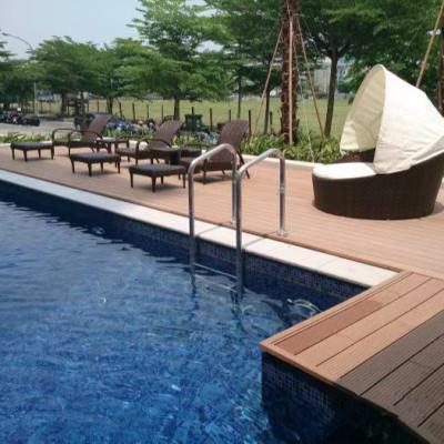 China Traditional Solid Pool WPC Decking Waterproof Anti-Slip Solid Composite Decking for sale