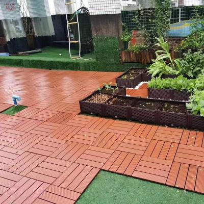 China Easy Install High Quality Anti-moth-eaten Waterproof WPC Interlocking DIY Decking Tiles for sale