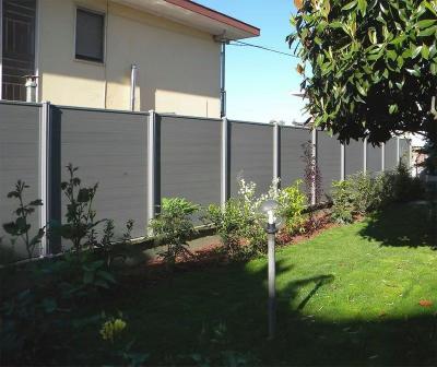 China Easily Assembled Easy Install House Backyard Textured Fence Wood WPC Fence WPC Panel Set for sale