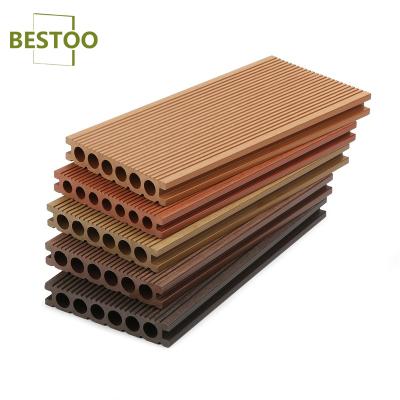 China Traditional Wpc Wood Plastic Composite Hollow Decking WPC Waterproof Exterior Decking Flooring for sale