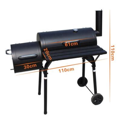 China CH5401 Height Adjustable Mobile Barrel BBQ Grill Charcoal Iron BBQ Grill With Lid for sale