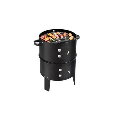 China Wholesale Competitive Price Adjustable Size Outside Rotating Wood Fire Pit Grill Smoker Charcoal BBQ Grill for sale