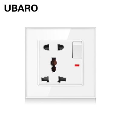 China Residential / Multi-Purpose CB 86*86Type Tempered Crystal Glass Panel Wall Socket & Home USB Sockets Power Outlet 5V 2100mA CB Rohs Plugs Ac110-250V 13A for sale