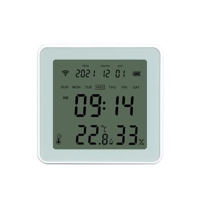 China ABS+PC Tuya WIFI Temperature and Humidity Sensor Hygrometer Indoor Thermometer with LCD Display Support Alexa Google Assistant for sale