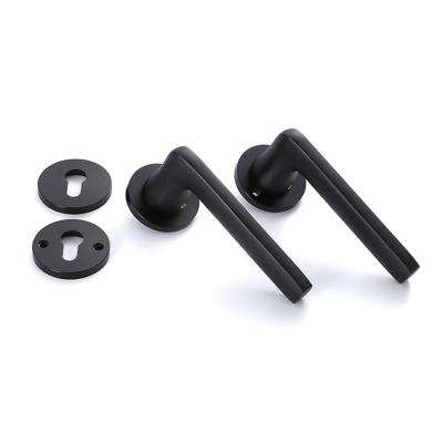 China Modern Matte Black Door Handles Aluminum Accessories Door And Window Handle Lock for sale