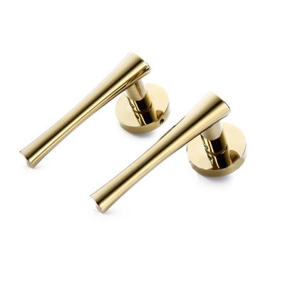 China 2020 New PVD Gold Modern Luxury Door Handle For Interior Wood Door Door Pull Handle Lock Set for sale