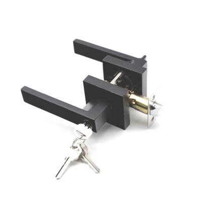 China Comercial And Heavy Duty Matt Black Interior Privacy Lever Residential Modern Zinc Alloy Entrance Doors Lock for sale