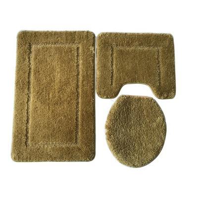 China Sustainable Bath Mat Custom Made 3pcs Set Luxury Chenille Non-Slip Bathroom Mat for sale