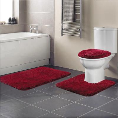 China Sustainable Bathroom Mat 2 Piece Bath Cover Set Bathroom Microfiber Tub Colored Bath for sale