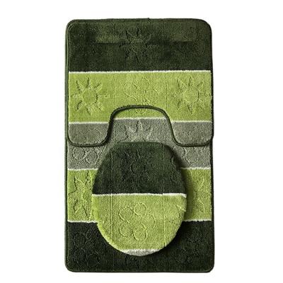 China Durable Anti Slip Custom Bathroom Mat Rugs Set Non Slip Toilet Absorbent Bath Cover for sale