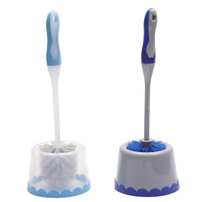 China Durable Plastic Round WC Toilet Bathroom Cleaning Brush With Holder for sale