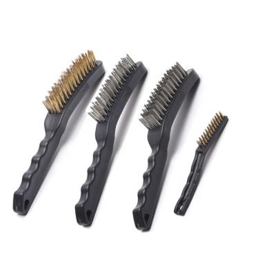 China Cleaning Wire Brush 4pcs Set Metal Rust Wire Brush Steel Polishing Set for sale