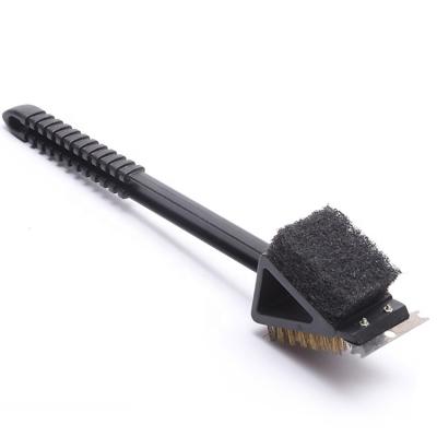 China Easily Cleaned Strong Stainless Steel Sharp Blade BBQ Brush Wire Grill Brush And Scraper for sale