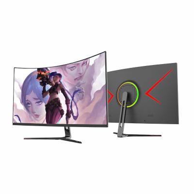 China Customized Wall Mounted 27 Inch LED Curved Monitor Wholesale 32 Inch 2k 4k Speaker Gaming Borderless Monitor With LED Bar Light for sale