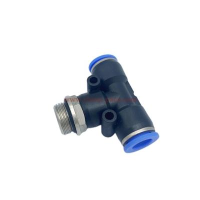 China PU (Polyurethane)/PA PB (Nylon) Wire Coupling Connector Piece Three Way Tube Quick Connect Fittings Pneumatic Air Contact Fittings Tee for sale