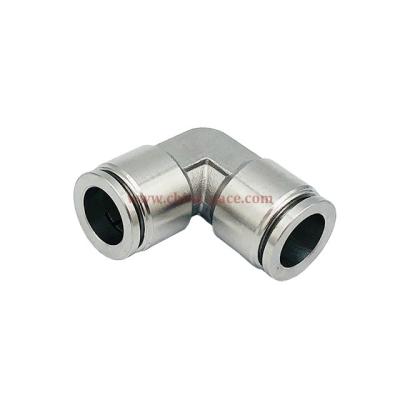 China Pneumatic System Union Elbow Stainless Steel Push In Fittings Metric And Inch Size NPT Thread Food Grade for sale