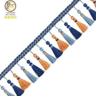 China High Quality Curtain DST Handwork Beaded Tassel Fringe For Curtain for sale