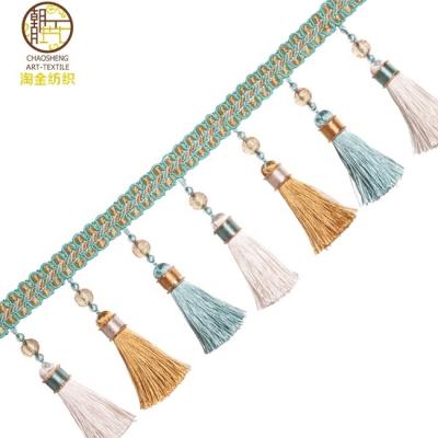 China DSB2 Curtain Polyester Nice Curtain Beaded Fringe , Stock Items for sale