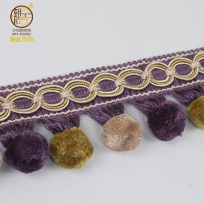 China Curtain Pom Pom Ball Trimmings Fringes for sale