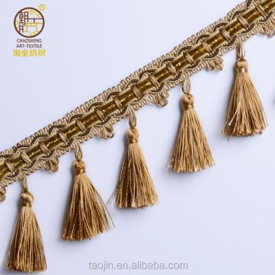 China Fashion and shiny trims for curtains and other home decoration tassel fringes for sale