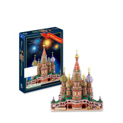 China Famous DIY TOY Russian Vasile Assumption Cathedral 3d paper puzzle for kids for sale