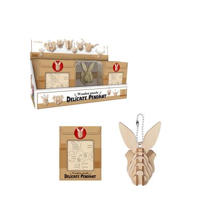 China DIY TOY Mini Rabbit Toy 3d Wooden Puzzle For Easter Ornaments for sale