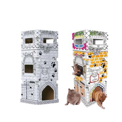 China Upgrade Manual Cat House Puzzle Large Size Children Kids Educational Ability Diy Drawing Toy for sale