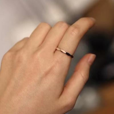 China Lead Free Nickel Free 18k Gold Plated Tarnish Free Waterproof Stainless Steel Rings Minimalist Trendy Simple Jewelry for sale