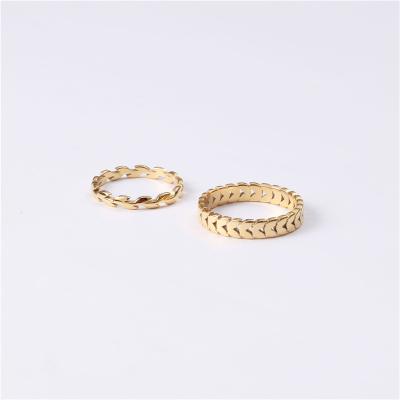 China 2022 New Tarnish Free Lead Free Nickel Free Stainless Steel Fashion Ring Trendy Simple Gold Plated Foil Free Waterproof Jewelry for sale