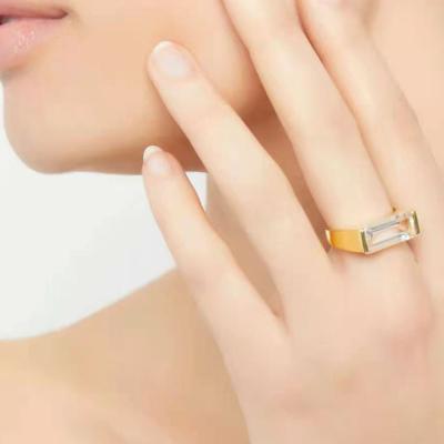 China Wholesale Trendy Gold Plated Women Rings Jewelry Luxury Lead Free Nickel Free 18k Pvd Zircon Stainless Steel for sale